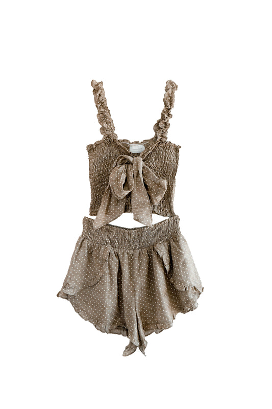 June Top and short set in dots